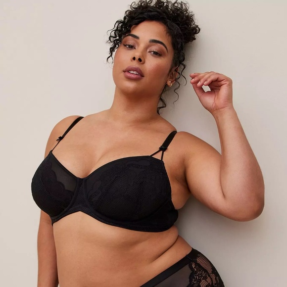 Torrid Balconette Unlined Tattoo Lace Straight Back Bra 46DD - Picture 1 of 11